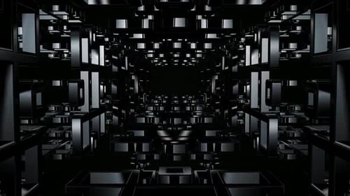 Dark Geometric Abstract Tunnel Loop Background