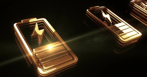 Battery charging energy metal symbol loop concept