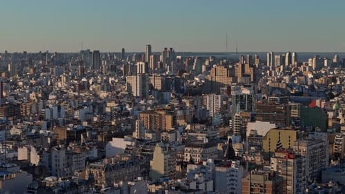Wide Aerial of a Dense Urban Cityscape