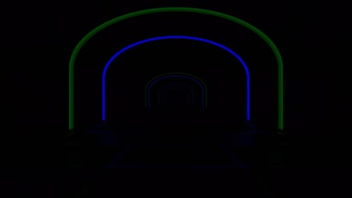 Green And Blue Dungeon Tunnel Background Vj Loop In 4K