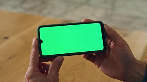 Office Worker Smartphone Mockup and Greenscreen
