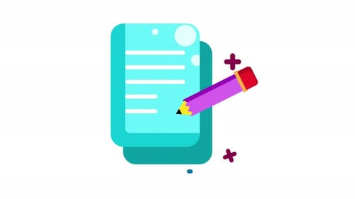 Pencil signing a contract icon with signature
