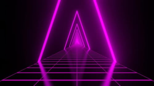 Pink Sci Fi Neon Glowing Cyberpunk Road Background Vj Loop In 4K