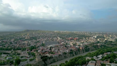 from top to down view in the old city of tbilisi
