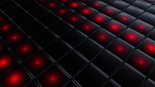 Dynamisches dunkles Gitter mit pulsierenden roten Lichtern, moderner technischer Hintergrund