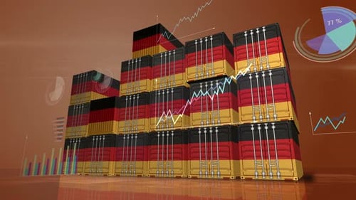 Germany export cargo containers with diagrams charts