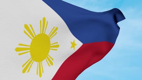 Waving Flag of Philippines Realistic Animation