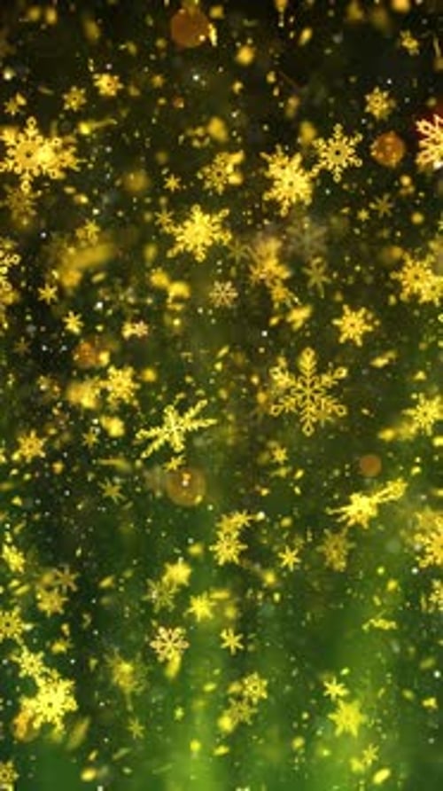 Falling Golden Snowflakes Celebration Background Animation