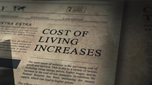 Newspaper Headlines Inflation and Cost of Living Animated Title Reveal