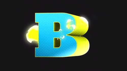3D Letter B Logo Reveal Animation with Halftone Effect