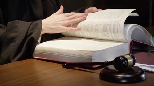 Judge on the stand - female doing research - women in power HD