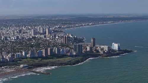 Mar Del Plata Argentina Ocean Nearby Aerial View South America Charm Beauty of Argentine City Aerial