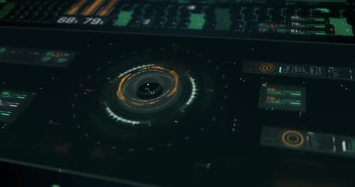 Animación futurista de interfaz de usuario en hud para diseño de movimiento de ciencia ficción en 4k