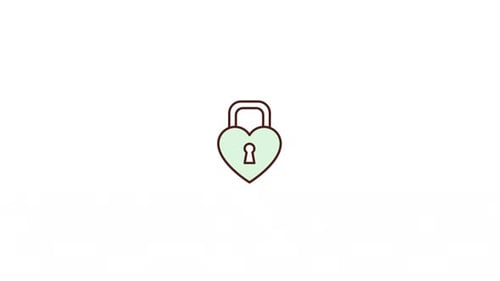 Modern Bouncing Heart Lock Icon Animation