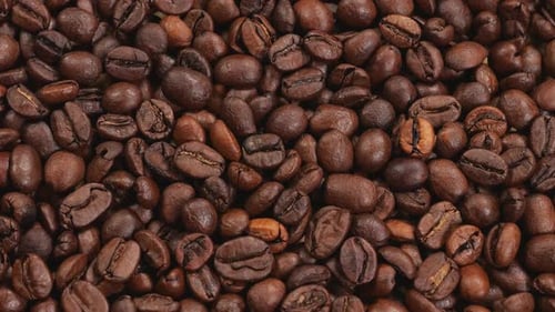 Roasted Coffee Beans Close Up Pattern Background