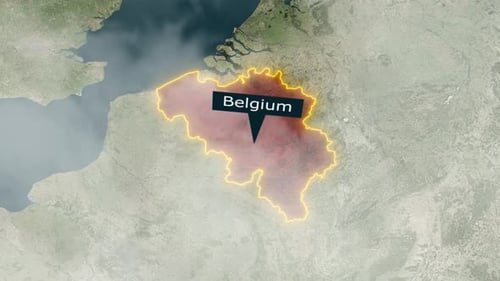 Belgium Map - Clouds Effect