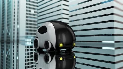 Futuristic car and town - 3D Animation