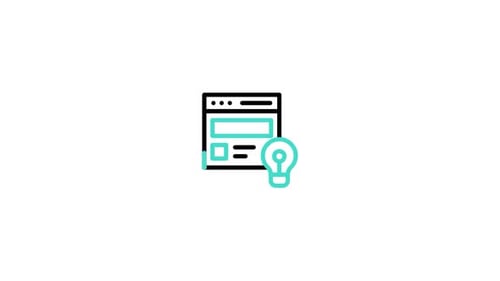 Flat Design Browser Window with Idea Lightbulb Animation