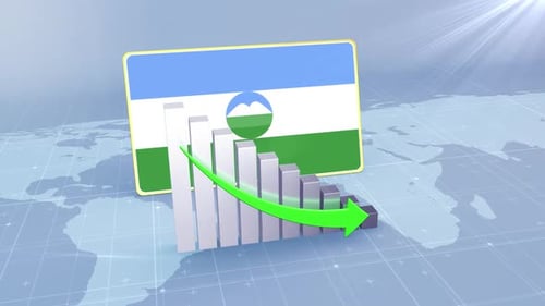 Kabardino Balkaria Economic Decline Bar Chart Graph Downward Green Arrow