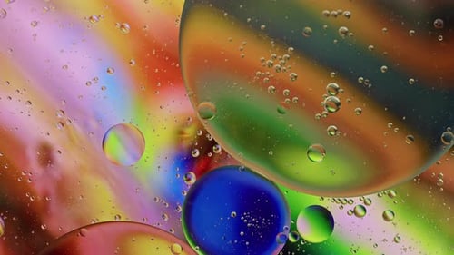 Abstract Colorful Liquid Spheres in Motion