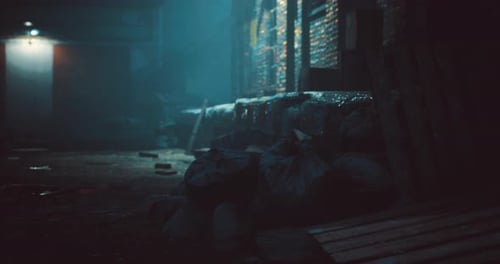 Mysterious Alleyway Illuminated By Soft Light During Nighttime Exploration