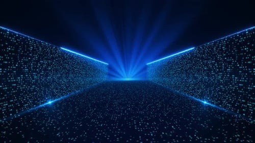 Eleganter und tiefgründiger abstrakter Bühnenhintergrund, digitale Hightech-Produktwerbung, Unternehmenswerbung