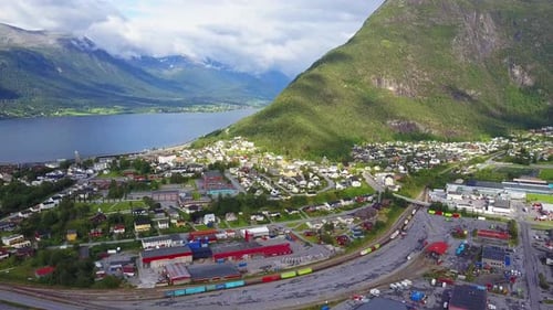 Andalsnes Town Aerial View in Norway