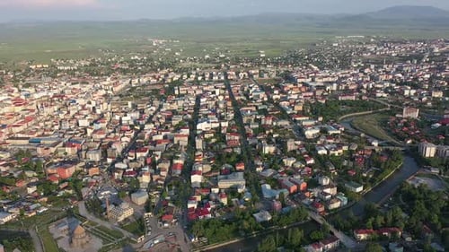 Aerial Panorama Kars City