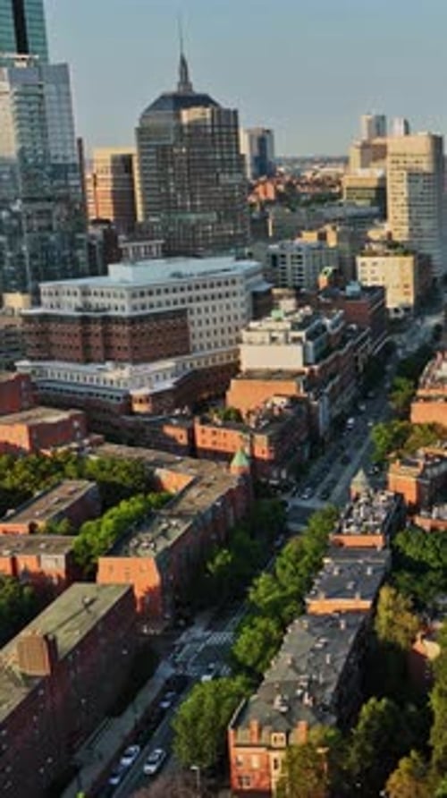 Aerial view of Boston revealing its urban landscape and architecture