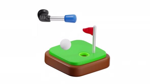 3d Icon Animation Golf