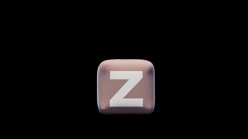 simulation d'une lettre en caoutchouc « Z » suivie d'une explosion. possède un canal alpha