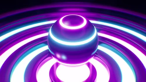 Neon Futuristic Glowing Sphere Loop Background