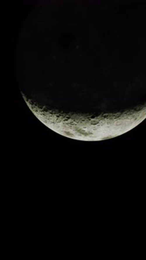 Realistic Crescent Moon Waxing and Waning Time-lapse Animation