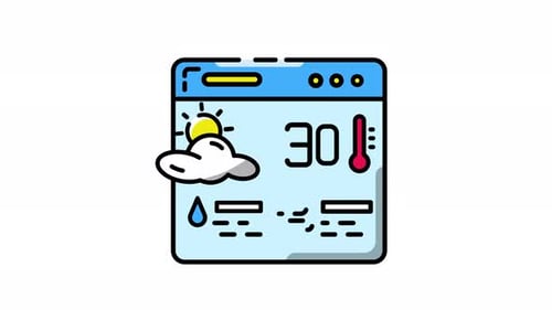 Flat Design Weather App Interface Animation