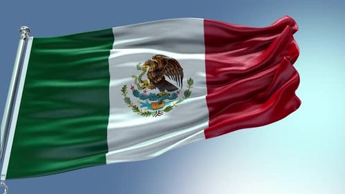 Realistic Waving Mexico Flag Seamless Loop
