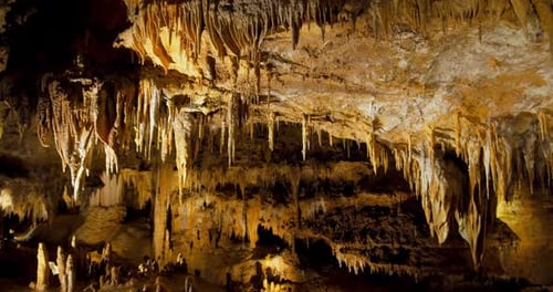 Nahaufnahme, Höhlenstalakpfeifen, Stalagmiten, Höhlen