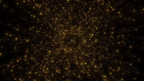 Glitter Golden Particle Animation. Golden Glitter Particle Animated On Circle, Circle Particle