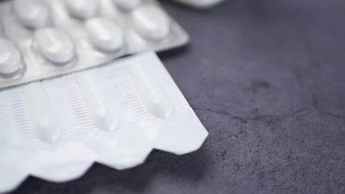 Close Up of Pills and Capsules in Blister Pack