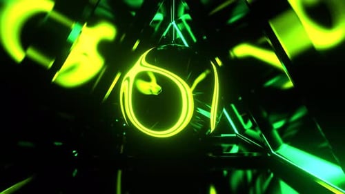 Green Psychedelic Neon Core In The Infinite Tunnel Background Vj Loop In 4K