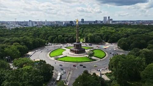 Aerial view of Berlin Victory Column , Germany