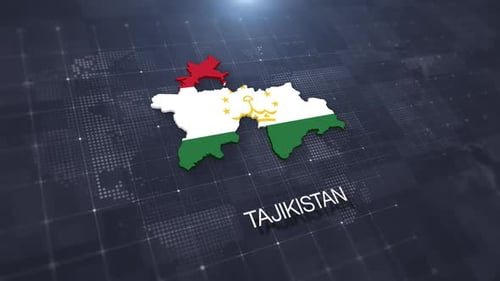 Tajikistan Flag Map Country Reveal Animation
