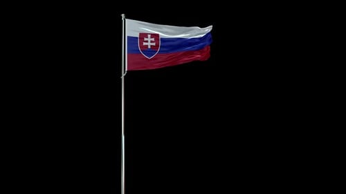 Slovakia National Flag Waving Loopable 3D Animation