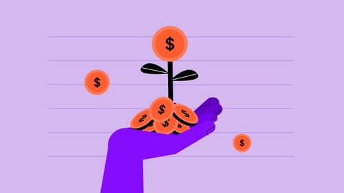 Growing Financial Investment Money Plant Animation