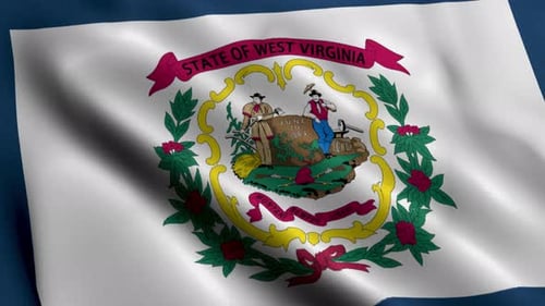 Realistic Waving Flag of West Virginia