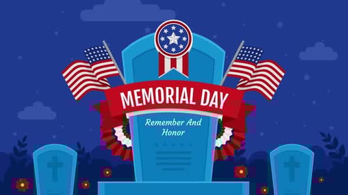 memorial day commemoration united states animation 4k