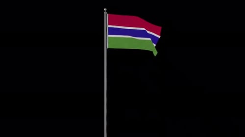 Waving Flag of The Gambia Animation