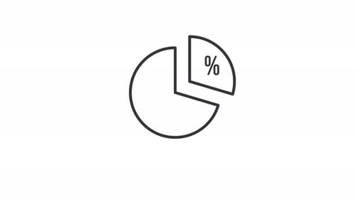 icono animado de porcentaje de gráfico circular