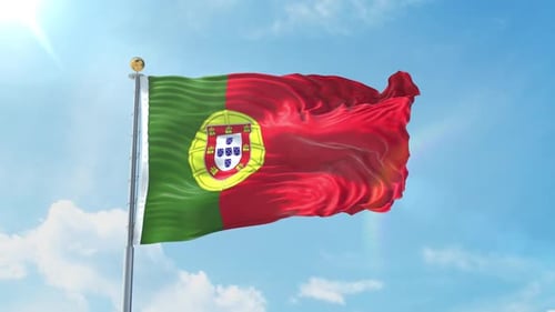 Realistic Flag Of Portugal