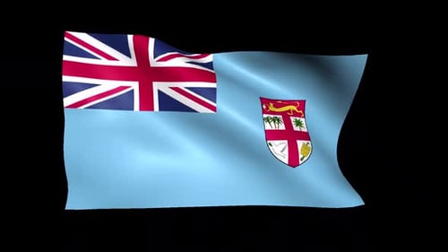 Fiji Flag Waving Seamless Loop 3D Animation