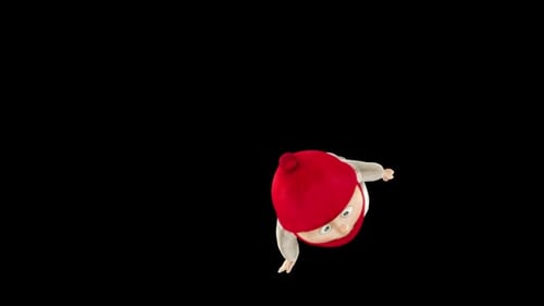 Cute Chubby Animated Character Falling and Rolling Loop